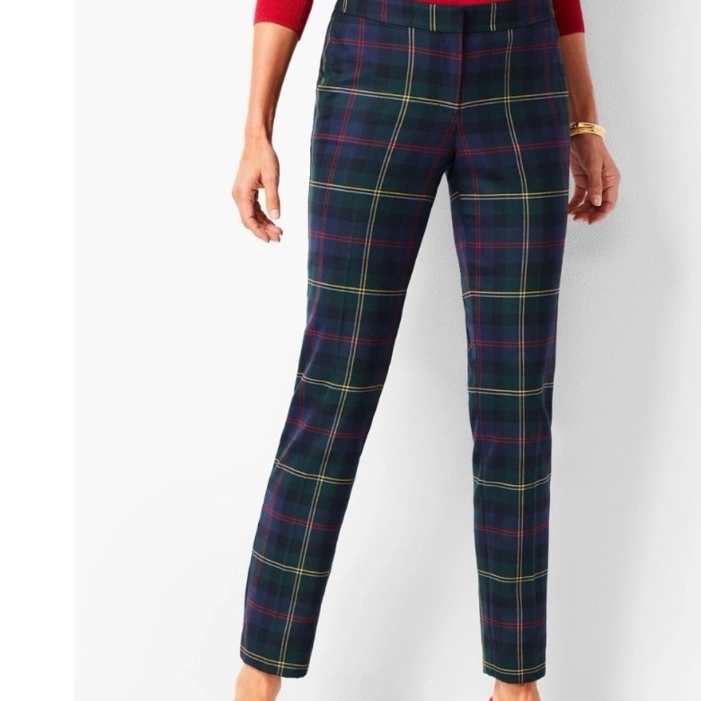 NWT Talbots Plaid Hampshire Ankle Pants Green & Navy Women’s Size 12P - Picture 16 of 16